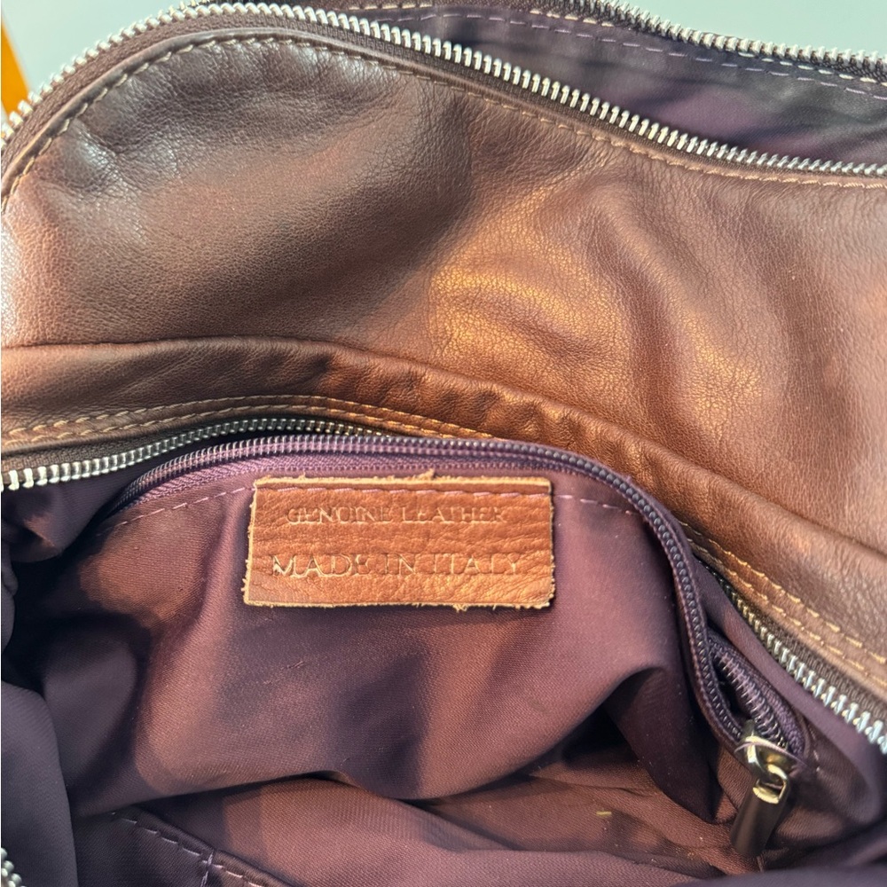 Elegant Brown Leather Handbag - Made in Italy - Picture 9 of 9
